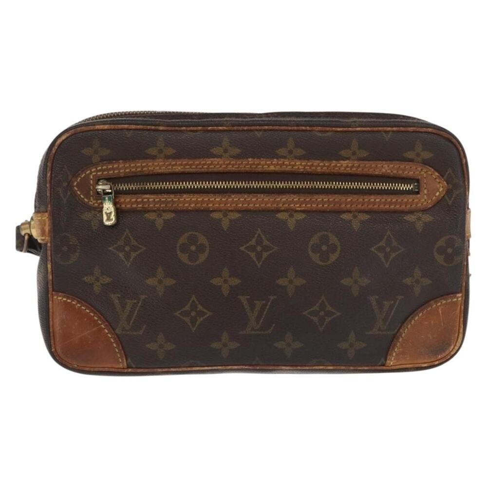 Louis Vuitton Monogram Marly Dragonne GM Clutch Bag Brown